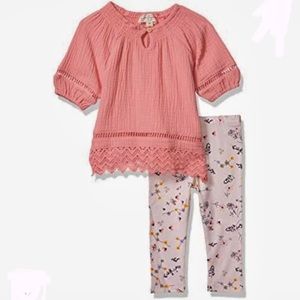 NWT Jessica Simpson baby 2pc Rosette set 3-6m